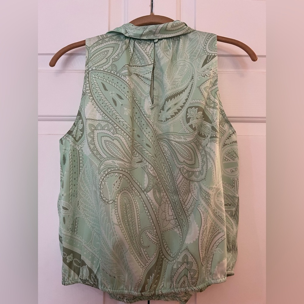 INC International Concepts Mint Paisley Sleeveless Blouse NWT Size M - Picture 9 of 10